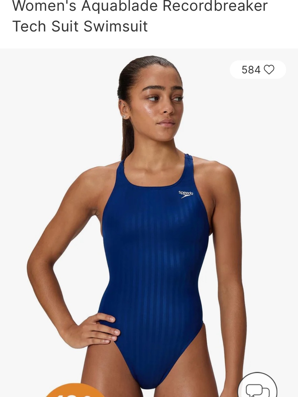 Speedo Navy Blue Women's Tech One-Piece Swimsuit